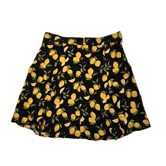 Philosophy Women’s Sz 10 Lemon Print Amalfi Coast Vacation Flowy Casual Skirt - Picture 10 of 11